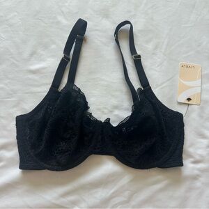NWT Lively The Unlined Lace Bra in Jet Black | 32DD
